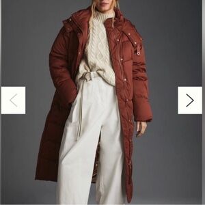 Anthropologie Brown Puffer Coat
